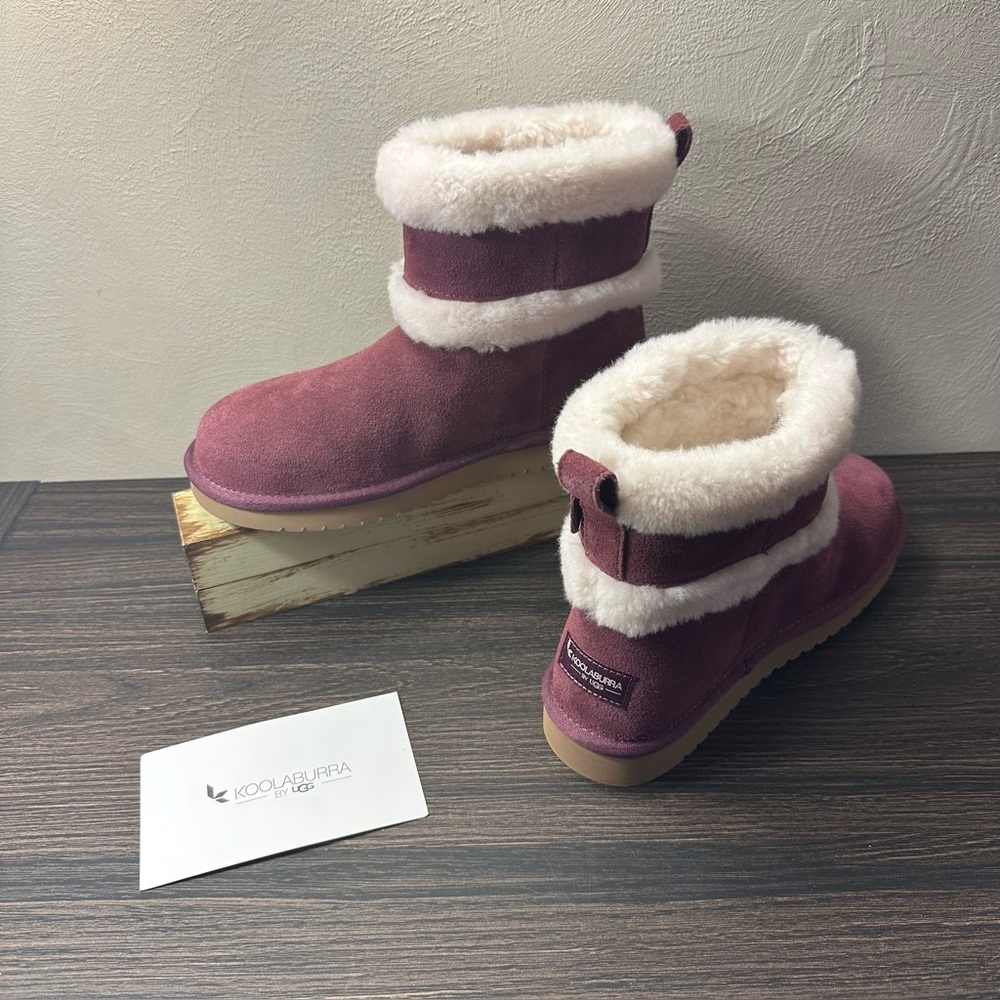 Koolaburra by UGG Barlee suede Ankle Boot Plum Purple size Women 7